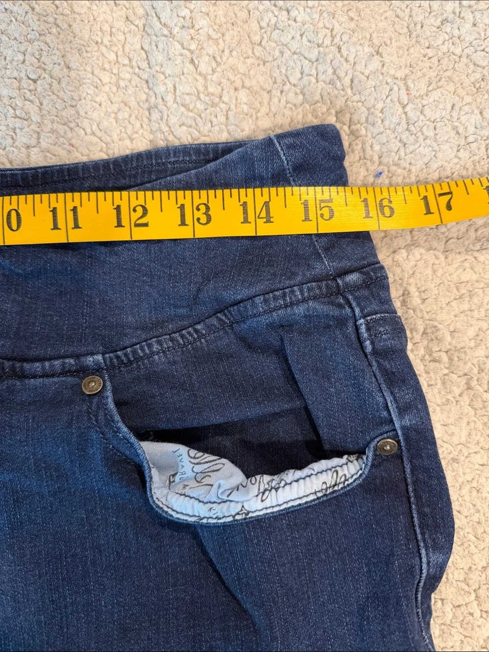 Belle by Kim Gravel Pull-On Stretch Waist Dark Blue Boot Cut Jeans